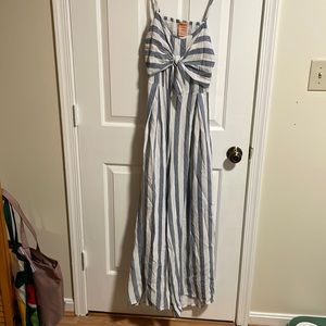 Blue and white nautical jumpsuit